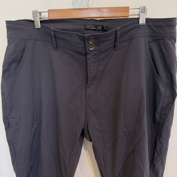 Prana Pants Womens 18W Gray Halle Convertible Roll Up Gorpcore Hiking Outdoor - Picture 2 of 16